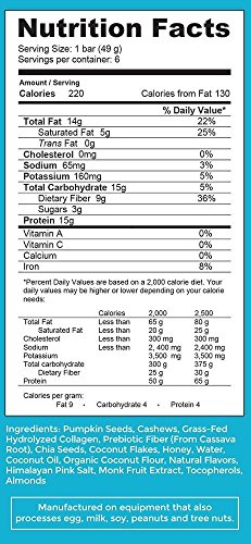 image for Primal Kitchen - Coconut Cashew Collagen Protein Bars, 15 Grams of Pro