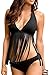 Summer Bay Women Fringe Swimsuits Two Pieces Halter Tassels Tankini Bathing Suits