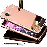 Nexus 5 (D820) Case, TabPow Mirror Case Series - Electroplate Bumper Bling Luxury Slim Hard Back Case Cover For LG Google Nexus 5 (D820), Rose Gold