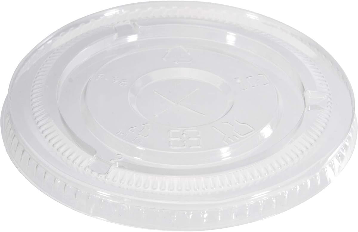 Clear Flat Lids for Plastic Cups: Fits 14-24oz cups(Clear, 50ct)