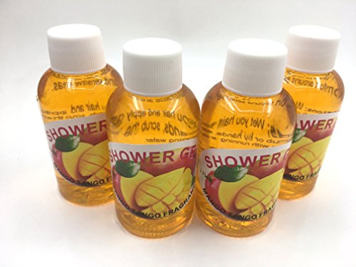 Handmade shower Gel, Mango Tango, travel size 4 pack 2 oz each