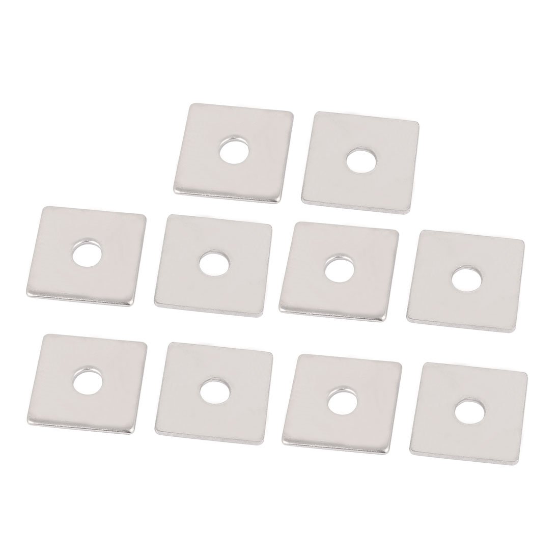 Sourcingmap M5 x 20mm Square Stainless Steel Flat Repair Plate Silver Tone 10pcs