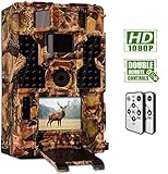 CLOBO Trail Camera- Waterproof 20MP 1080P Game Camera with Night Vision Motion Activated 0.2s Trigger Speed 3PIR 48IR LEDs 120° Detecting Range Cams Time Lapse for Wildlife Monitoring Home Security 
