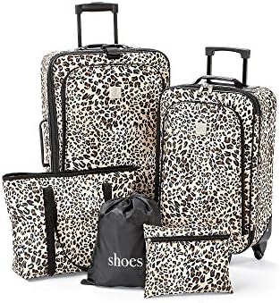 TravelQuarters Tan Leopard 5-pc.Luggage Set