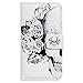 Casea Packing Bcov White Floral Skull Card Slot Wallet Leather Cover Case for Apple iPhone 6 6G