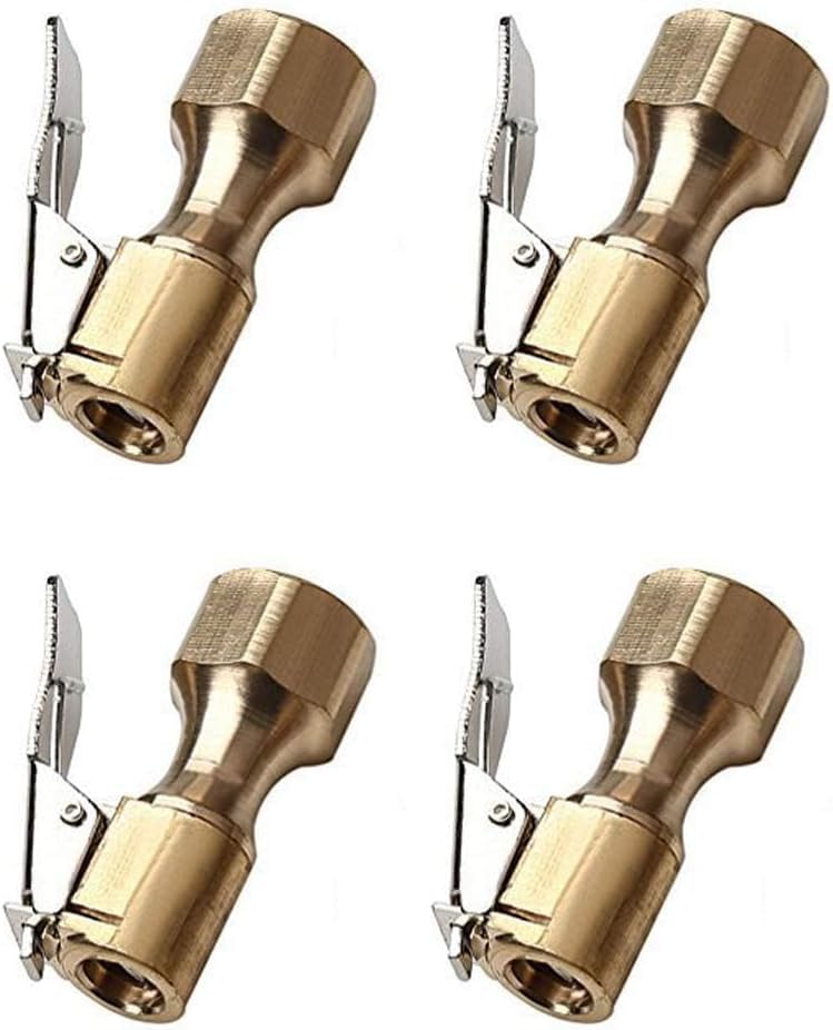 Photo 1 of Auluft Heavy Duty Brass Air Chuck, Open Flow Straight Lock, Straight Lock-On Air Chucks, 1/4" FNPT Tyre Chuck for Inflator Gauge Compressor Accessories (Brass, 4 Pack)