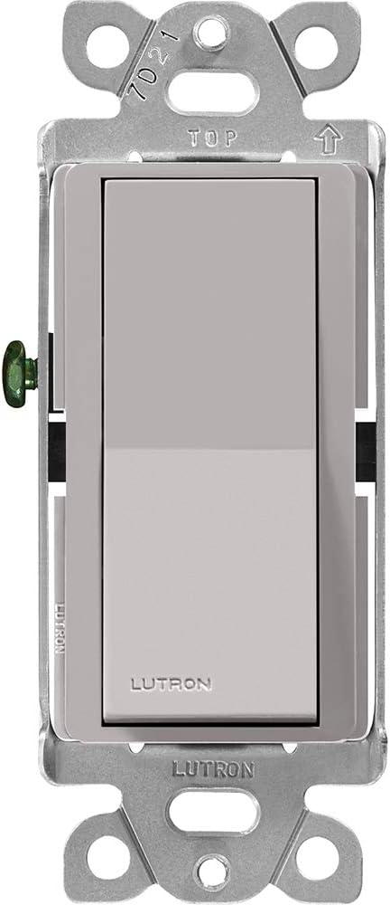 Lutron Claro On/Off Switch, 15-Amp, Single-Pole, CA-1PS-GR, Gray - Dimmer Switches - 