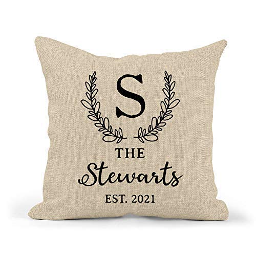 Custom Monogram Pillow Wedding Gift Personalized Throw