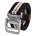 Ayliss Fashion D-Ring Buckle Thicken Canvas Belt Casual Waistband (Stripe Black)