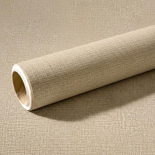 Papel De Parede Autocolante Linho Palha Texturizado Adesivo 5 Metros (Linho Bege)