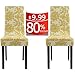 Homluxe Printed Spandex Stretch Dining Room Chair Slipcovers (2, Gold Tree)