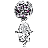 Hand of Fatima Charm 925 Sterling Silver Hamsa Charm Anniversary Charm Love Charm for Pandora Charm Bracelet
