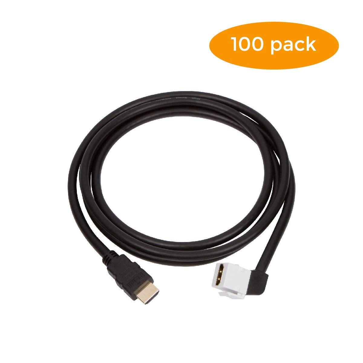 Buyer's Point HDMI Keystone Cable, 6ft (1.8m) 28 AWG, with Ethernet Female-Male (100, 90 Degree)