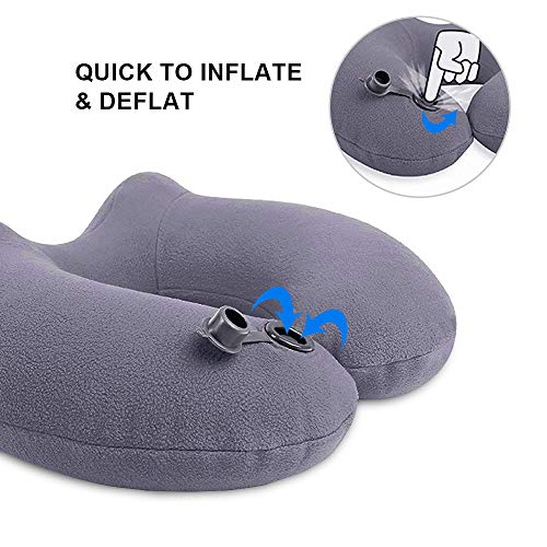 Cuscino-da-Collo-Mixigoo-Cuscino-da-Viaggio-Gonfiabile-con-Maschera-per-Occhi-Tappi-per-Orecchie-Cuscino-per-supporto-collo-per-Aerei-Automobili-Ufficio-Grigio