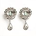 KUBOOZ Ear Piercings Plugs Tunnels Jewelry Dangle Opal Center Plated Silver Stainless Steel Flare Screw Back Plugs Gauges 00g to 1 inch