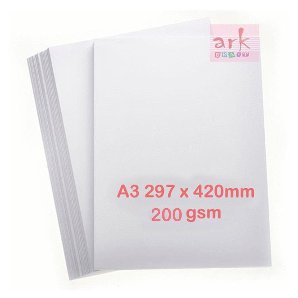 ARK A3 220gsm White Premium Thick Printing Paper Suitable for All Printers (200)