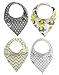 Baby Bandana Bibs with Two Adjustable Snaps for Boys and Girls, Infants and Toddlers from 3 to 36 Months - Set of 4 Cute Highly Absorbent Unisex Cotton Drooling and Teething Kids Bibs