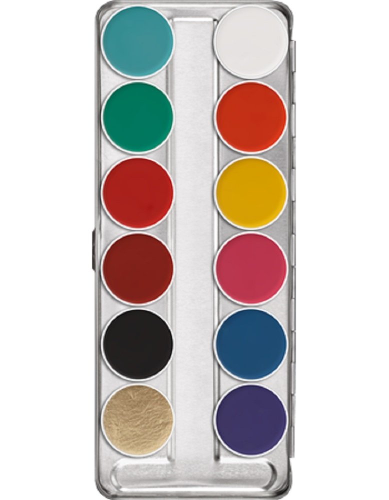 Kryolan AQUACOLOR PALETTE 12 COLORS 1104/00 FP