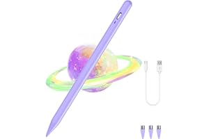 LUNTAK Stylus Pen for Android/iOS Tablet,Tablet Pencil with Pom Tip Rechargeable Active Stylus Pen for iPhone/Samsung/XiaoMi/Huawei/Vivo/Lenovo and Other Android Smartphones and Tablets-Purple