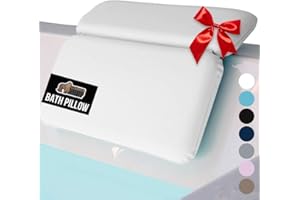 GORILLA GRIP Bath Pillow for Tub, Headrest for Neck and Back Support, Luxury Bathtub Pillows, Hot Tub Cushions, Bathroom Accessories for Women, Relaxing Spa Gifts for Mom Wife Girlfriend 2 Panel White