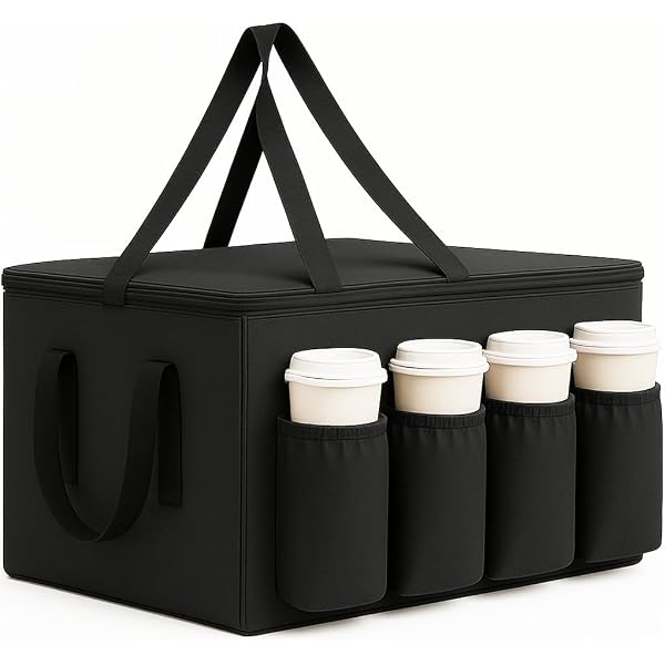 Micanlo Insulated Food Delivery Bag - Large Pizza Carrier, 22x15x14 Inches, Hot/Cold For Uber Eats, Doordash