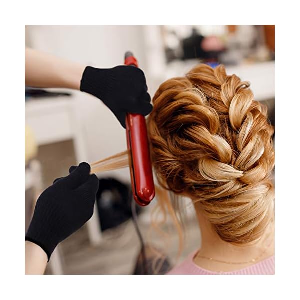 Aneco 4 Pieces Heat Resistant Gloves Hair Styling Gloves for Hair Styling Curling Iron and Curling Wand, Fit Most Hand…