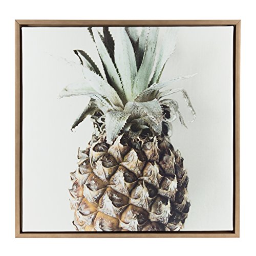 Kate and Laurel Sylvie Solo Pineapple Gold Canvas Wall Art