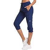 ChinFun Women's Hiking Capris Pants Outdoor Quick Dry Cargo Cropped Pants Water Resistant UPF 50+