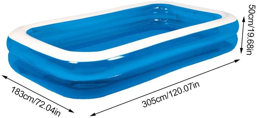 Swim Centre Inflatable Family Pool, Rectangular Swimming Pool For Kids, Infant And Adult Wear-resistant Multiple Size (Blue Or Green)