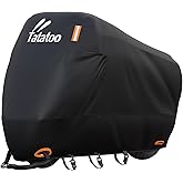 TATATOO Motorcycle Cover Waterproof Outdoor, 300D Heavy Duty, UV & Rain Resistant, Windproof with 3 Buckles, Fits Most Motorcycles, Cruisers, Sportbikes, Dirt Bikes, Scooters up to 96.5" - XXL Size