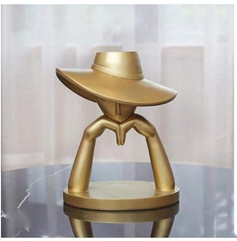 Figuritas Decorativas Modern Resin Wearing Hat Woman Ornaments