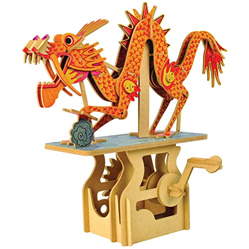 WHAT ON EARTH Mechanical Dragon Puzzle - Crank Operated Kinetic Figure