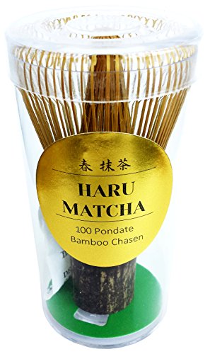 Haru Matcha MADE IN JAPAN- KUROCHIKU Black Bamboo Chasen - Handcarved Matcha Greentea Whisk (100 Prongs)