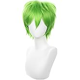 COSPLAZA Green Cosplay Wig St Patrick's Day Short Spiky Fluffy Heat Resistant Layered Synthetic Halloween Party Wig
