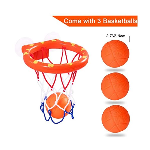 ENTHUR-Bath-Toy-Fun-Basketball-Hoop-Balls-Set-for-Boys-and-Girls-Kid-Toddler-Bath-Toys-Gift-Set-3-Balls-Included ENTHUR Bath Toy Fun Basketball Hoop & Balls Set for Boys and Girls Kid & Toddler Bath Toys Gift Set 3 Balls Included