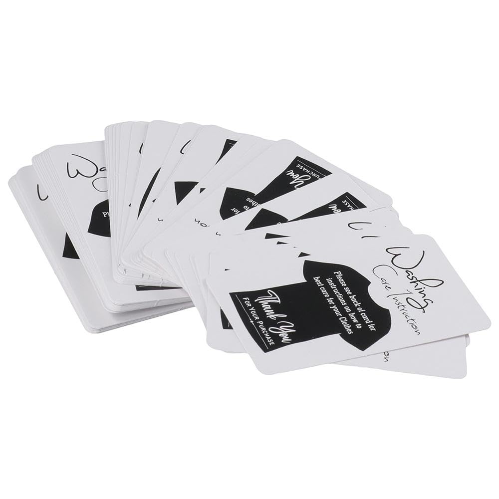 Risedot 100PCS T-Shirt Care Instruction Thank You Cards Package Insert Cleaning Customer Directions for Small Business Packaging Cards,3.5 x 2 Inch