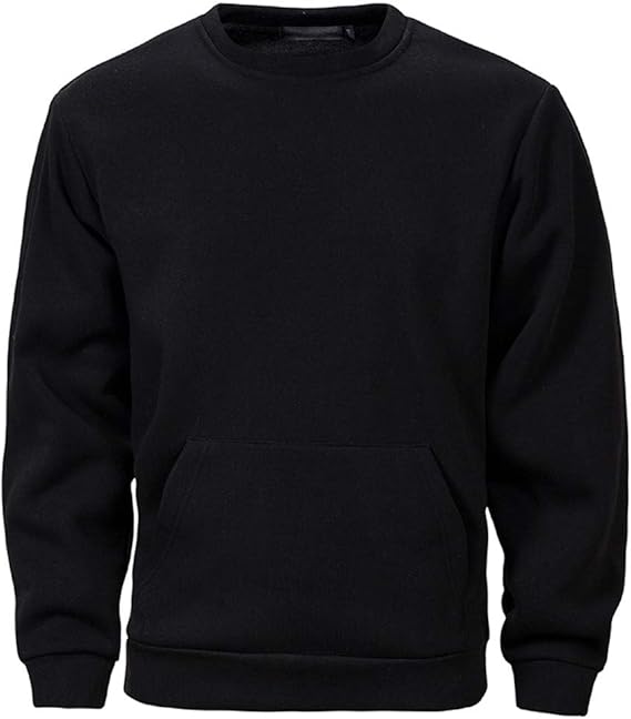 Amazon Yanjdn メンズパーカープルオーバーtシャツ秋冬無地長袖クルーネックスウェットシャツフード付きルーズセーターパーカー Tシャツ カットソー 通販