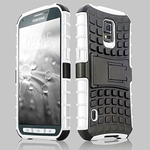 Galaxy S5 Active Case, Samcore Rugged Dual Layer Armor Case with Kickstand for Samsung Galaxy S5 Active [Not For the Regular Galaxy S5 i9600] (White)