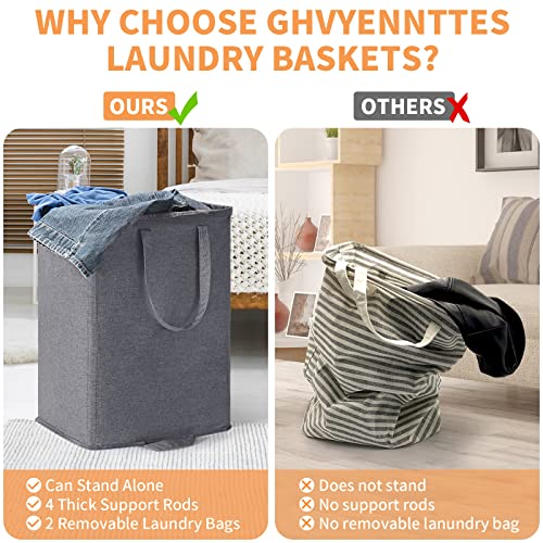 GhvyenntteS Large Freestanding Laundry Hamper Collapsible Laundry