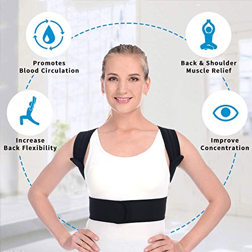 Anoopsyche Posture Corrector for Women and Men Upper Back Brace and Provide Clavicle Support for Thoracic Kyphosis and Shoulder Neck Pain Relief (Medium 27.6-39.4 inch)