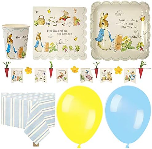 Peter Rabbit Easter Party Supplies - Deluxe Pack for 12