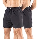 Gaglg Men's 5" Running Shorts 2 Pack Quick Dry Athletic Workout Gym Shorts with Zipper Pockets