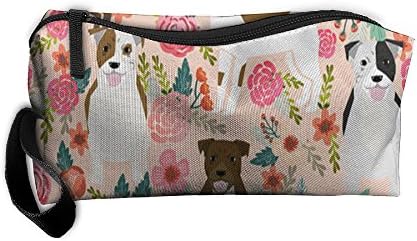 Pitbull Terriers Dog Pencil Case Pen Case Big Capacity Pen Bag Makeup Pouch Durable Students Stationery Pouch Zipper Bag,Pencils,Highlighters,Gel Pen,Markers
