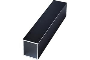 Surprecision Aluminum Square Tube Wall Thickness 1mm, Width 25mm, Height 25mm, Length 1500mm/59.06" Matte Black Aluminum Tubing for Home Furnishing and Construction Decoration 1 Pcs