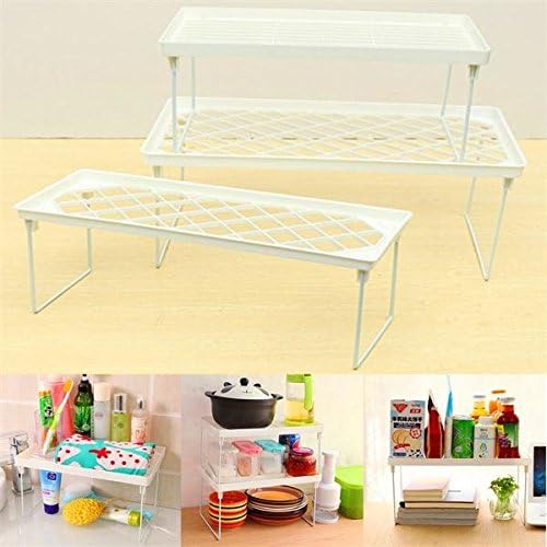 Plastic Foldable Storage Racks Home Bathroom Closet Kitchen Shelving Shelf Holde