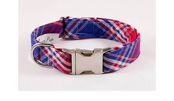 blue tartan dog harness