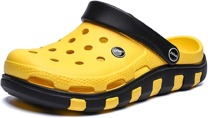 Amazon Berlifootwear クロッグ サンダル メンズ スリッパサンダル クロック サボサンダル カジュアル スリッポン 室内 室外履き 快適 履き心地良い 水陸両用 通気性 サマーシューズ 夏 イエロー 25 0cm ビーチサンダル