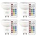 MELPO GU10 LED Dimmable Spotlight, 45-Degree Color Changing Light Bulb with Remote Control, RGB & Warm White (Pack of 4)