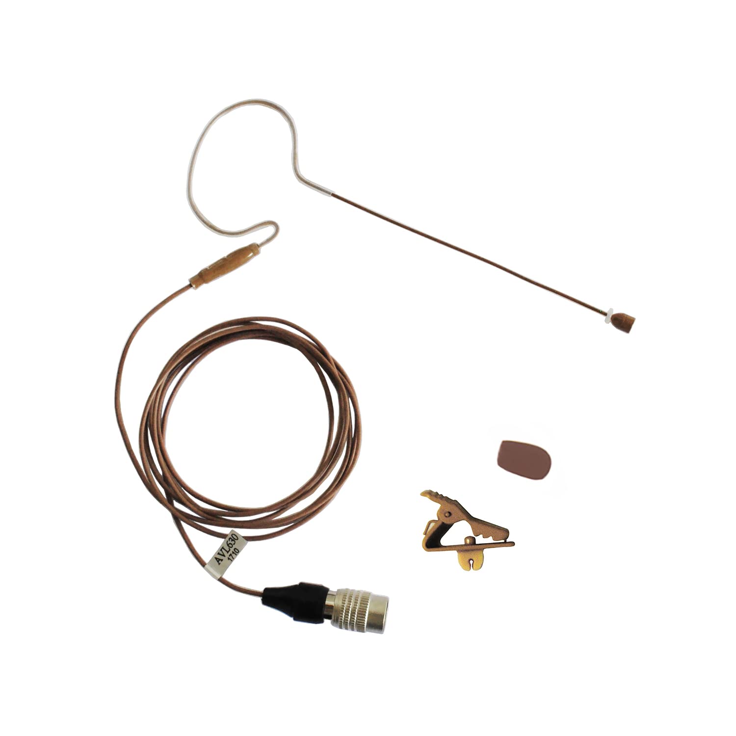 AV-JEFES AVL-630CC-H4P Cocoa Color Earhook Mini Headset Microphone for Audio Technica