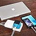 Travel Adapter, PORS-ELA Universal International Power Adapter with 2 USB Ports and European Plug Adapter, Good for Cell Phone Laptop in Over 150 Countries, Blue